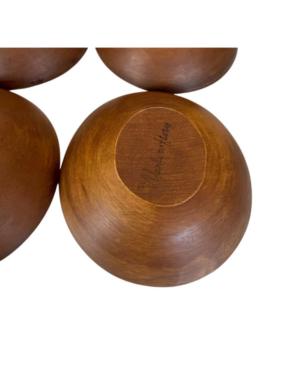 MCM Woodcraftery Handcrafted Wooden Salad Bowls Set of 6 Rustic Kitchenware - Picture 10 of 11